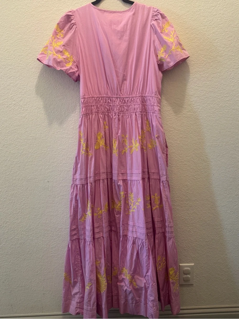 XL Anthropologie lavender Somerset dress with yellow embroidery - Picture 2 of 4